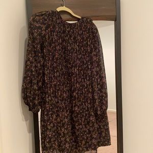 A new day chiffon lined pleated shirt dress size S